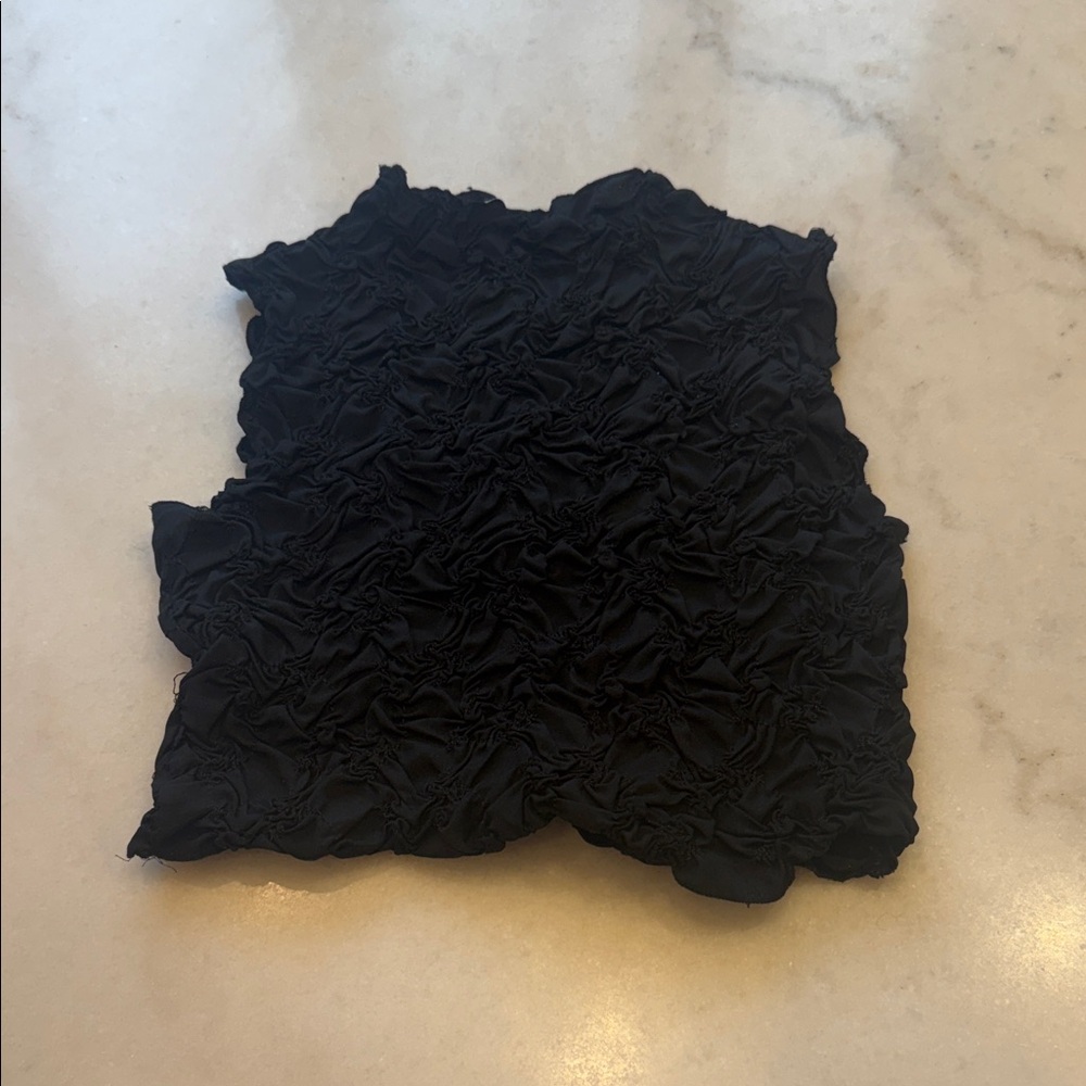NWOT Zara Textured MOCK NECK crop Black Top